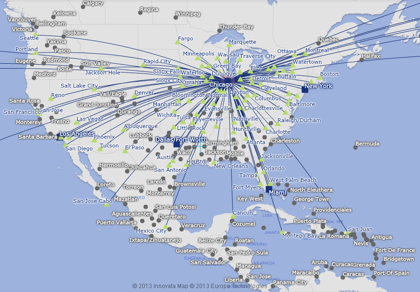 Where Does American Airlines Fly Direct From Chicago?