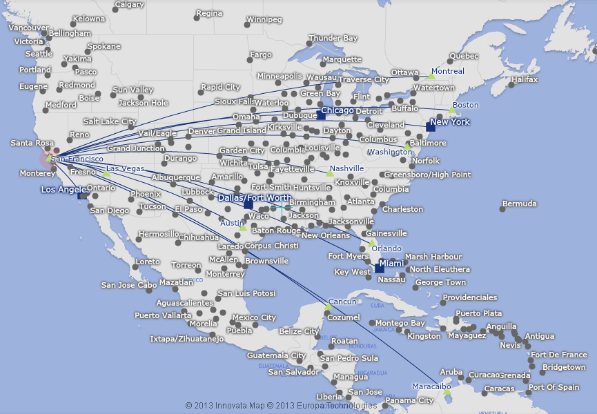 Where Does American Airlines Fly From Sfo?