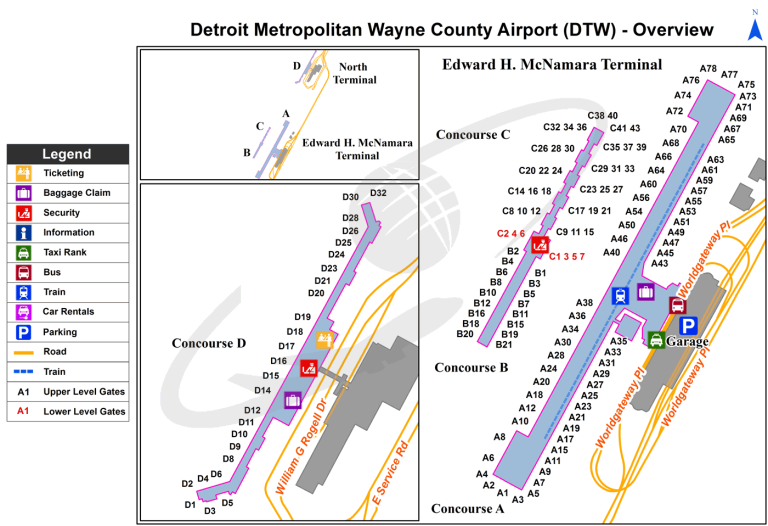 Where Is American Airlines At Dtw?