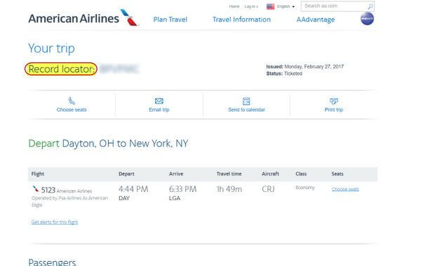 How Can I Find My American Airlines Record Locator Number?