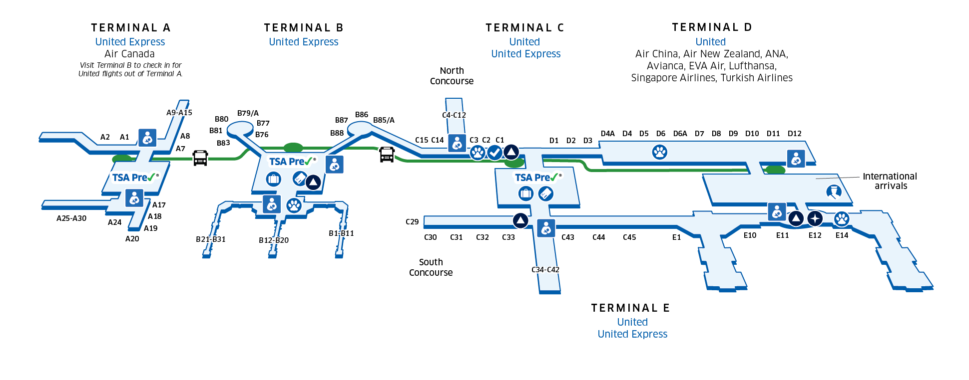 What Terminal is United Airlines at Iah?