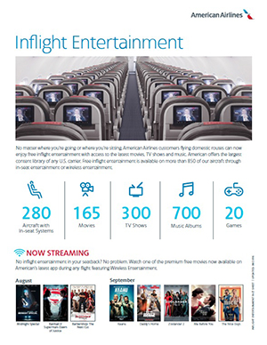 Does American Airlines Have Free Inflight Movies?