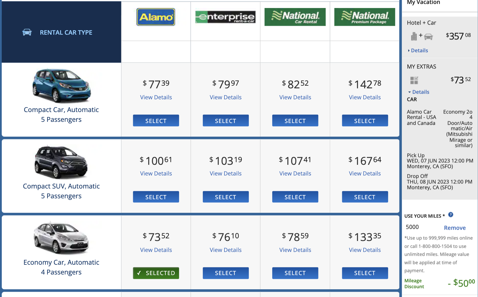 Can I Use United Airline Miles to Rent a Car?