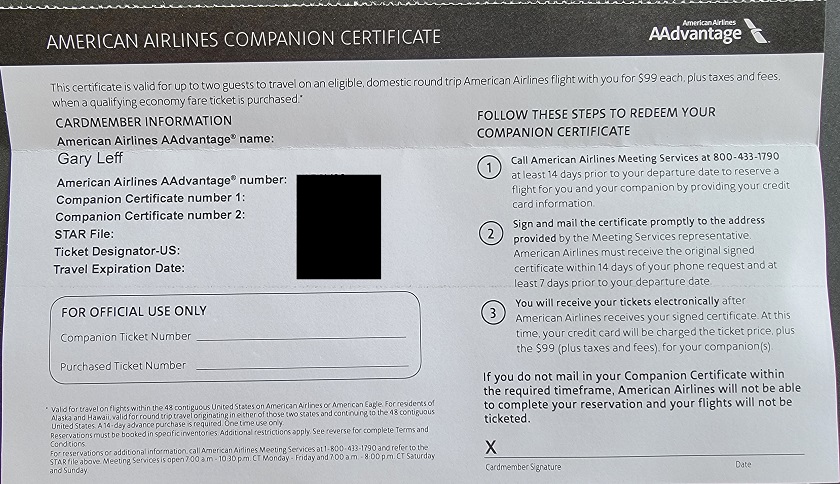 What is an American Airlines Companion Certificate?