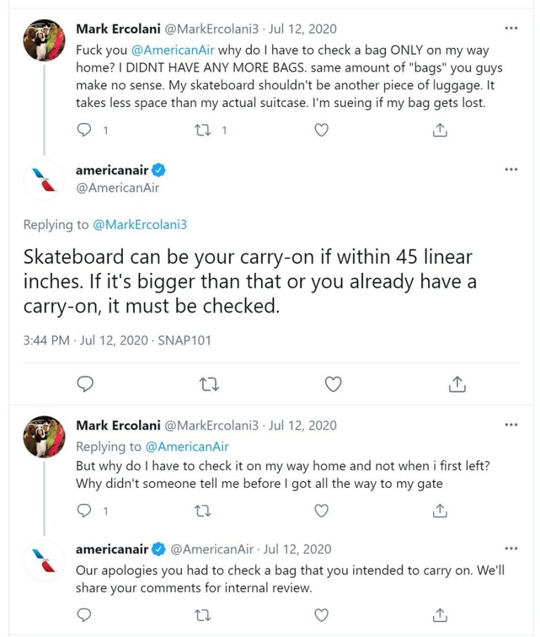 Can I Take A Skateboard On A Plane American Airlines?