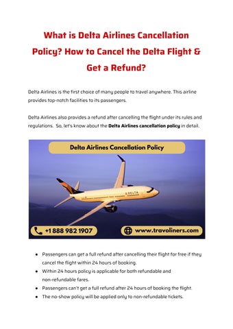 What is Delta Airlines Cancellation Policy?